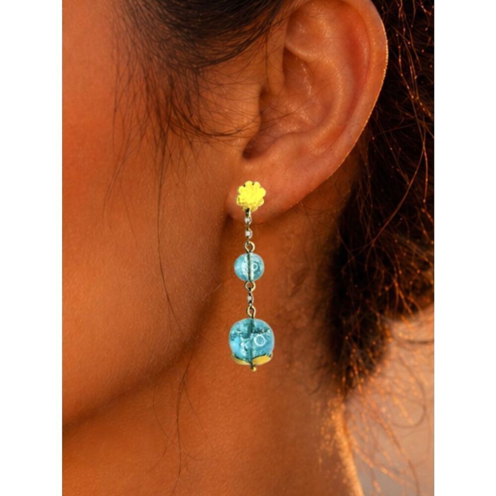 ANTIQUE- 10k Gold Art Nouveau Earrings Victorian Screwback Earrings ca.1894-5.3g